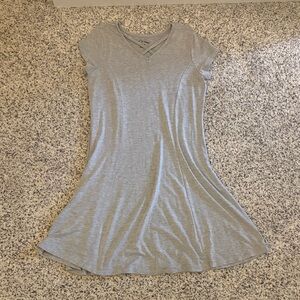 Casual Girls 7-8 Art Class Light Gray Short Sleeve Dress